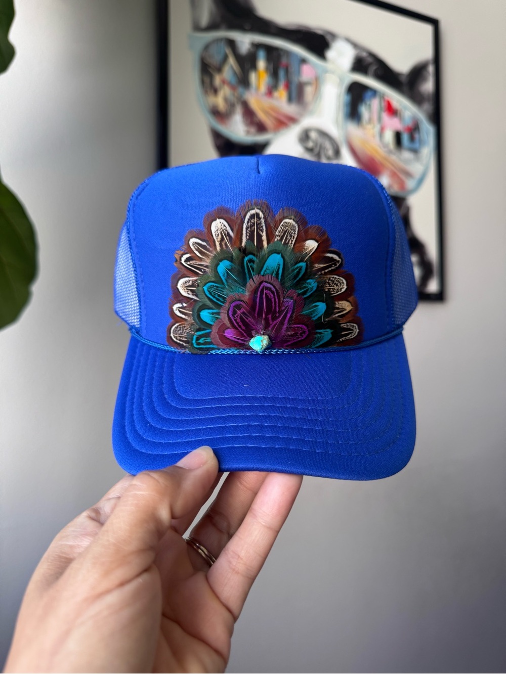 F7 Boho Feather Trucker Hat